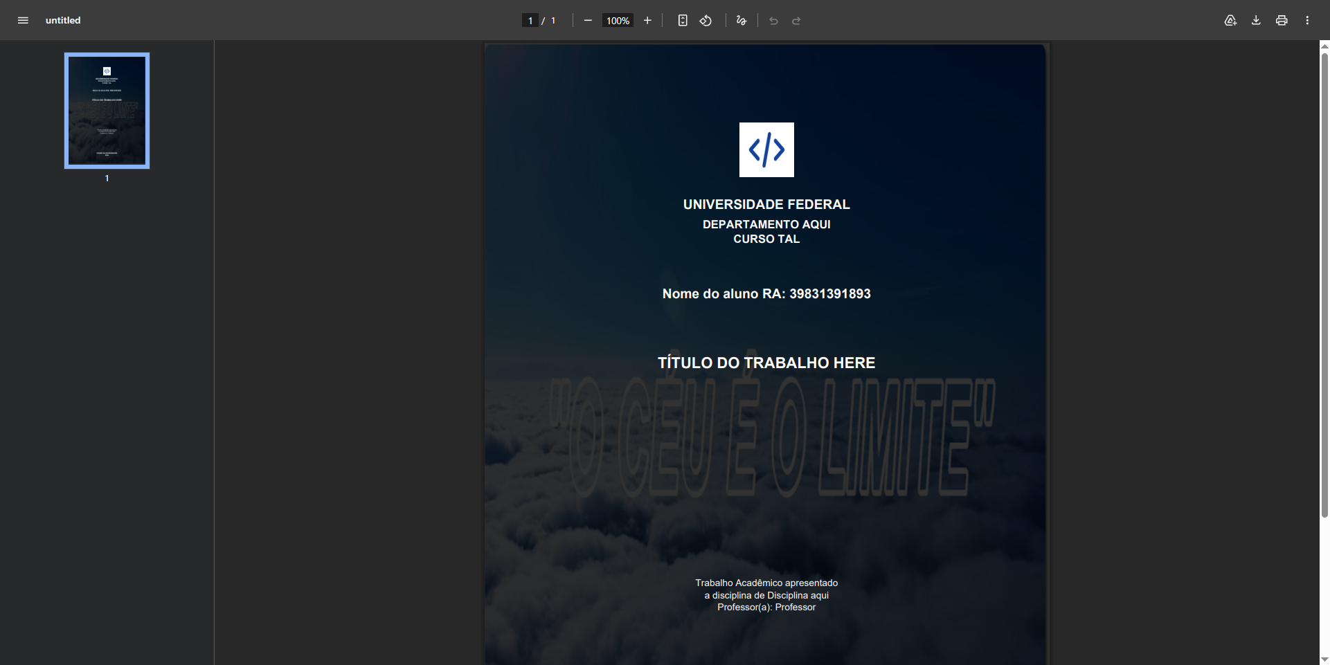 Sistema de Geração de Capas Acadêmicas - Padrão ABNT